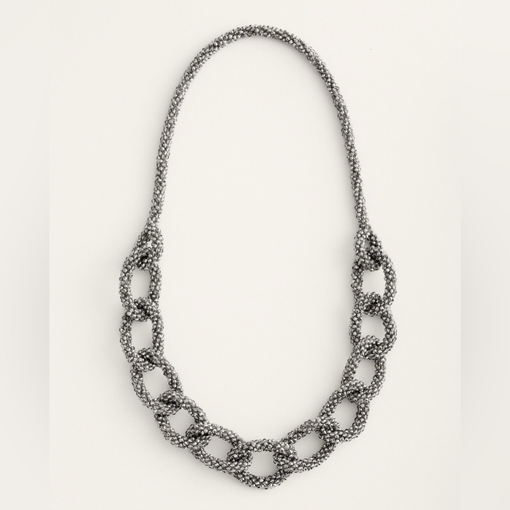 NWT - Chico’s Long Silvertone Single-Strand Lumi Necklace